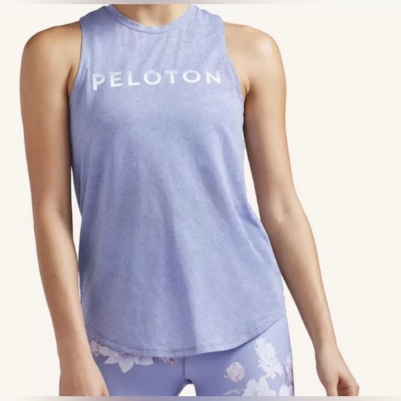 Peloton Distance Shirt Tail Tank Lavender Sz XL - Picture 1 of 5